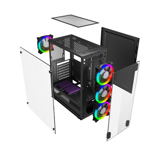 Корпус для компьютера Fornax 1500RGB GAMING PC 4xUSB 4x RGB LED ВЕНТИЛЯТОРЫ