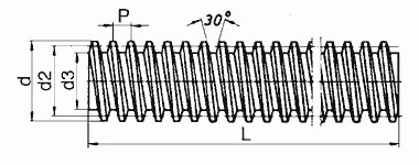 Śruba trapezowa 26x5 - lewa 2500 mm