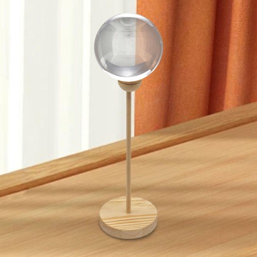 Stojak z kryształowej kuli Drewniany uchwyt na kulę Geode 21,5 cm H
