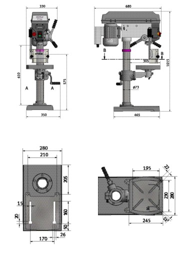 Wiertarka stołowa OPTIdrill D23 PRO 400V