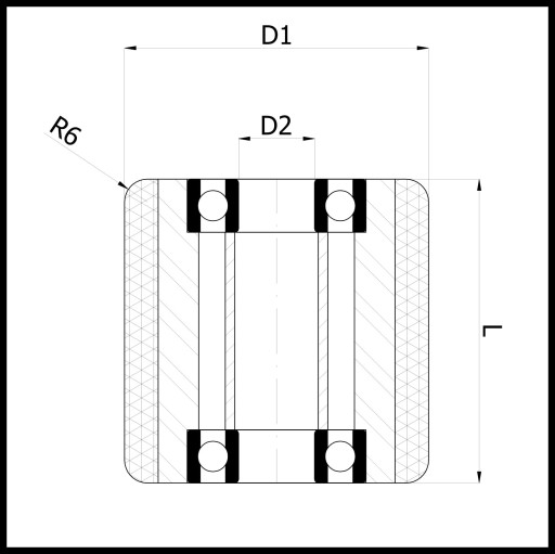 Rolka aluminiowo poliuretanowa do paleciaka 80-100/25 z łożyskiem