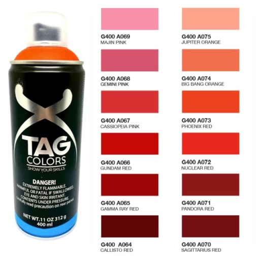 Лак TAG Colors SPRAY GRAFFITI 400мл КРАСНЫЙ