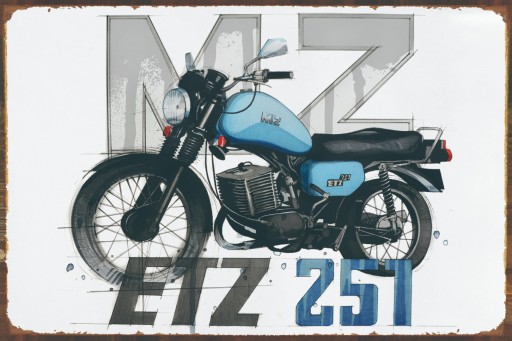 Декоративная доска-лист 20х30 см Motor Emzetka MZ ETZ 251 Retro Vintage