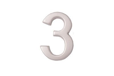 Номер 3, самоклейка, 5 см, сатиновый лак.