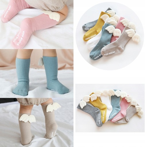 Носки гольфы с ANGELS WINGS BEIGE 98-104-110 3-5л