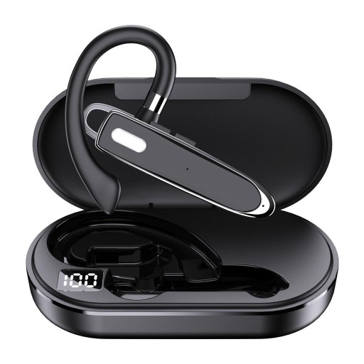 Беспроводная Bluetooth-гарнитура V5.1 с одним ушным крючком для офисных шорт, серая
