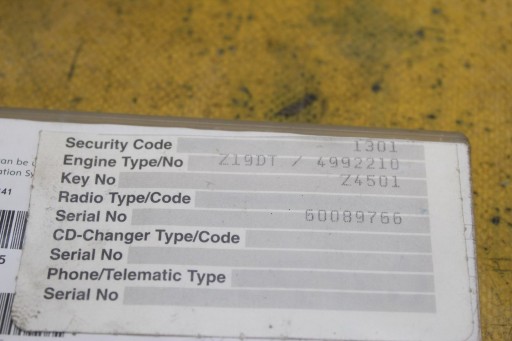 РАДИО-НАВИГАТОР OPEL ZAFIRA B, VECTRA C 13188465