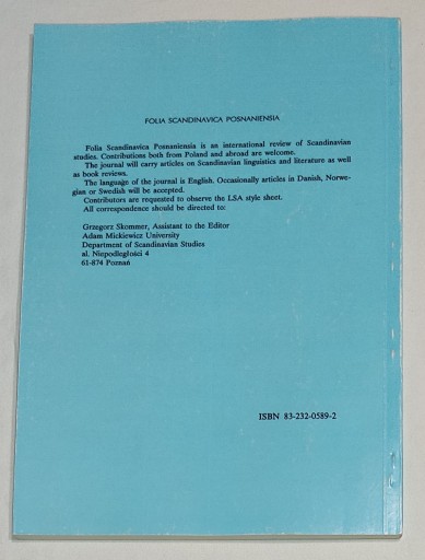 FOLIA SCANDINAVICA СКАНДИНАВСКИЕ ИССЛЕДОВАНИЯ ТОМ 1 ШВЕЦИЯ НОРВЕГИЯ КАРПАЧ ВАНГ