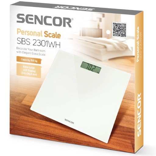 Sencor SBS 2301WH Весы для ванной комнаты до 150 кг с ЖК-дисплеем