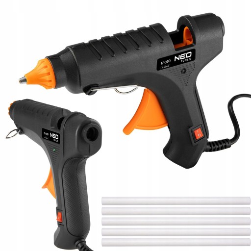 NEO ELEKTRYCZNY PISTOLET DO KLEJU NA GORĄCO 11MM 60W + SZTYFTY KLEJOWE