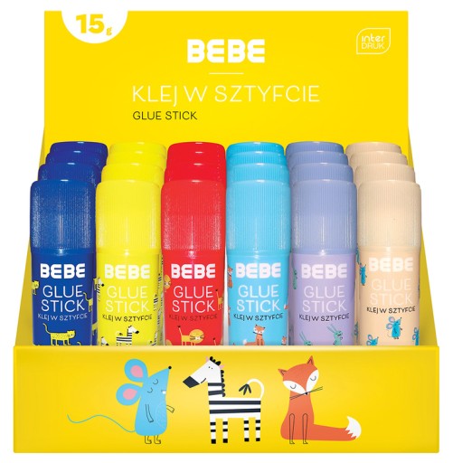 BEBE INTERDRUK КЛЕЙ-СТОЙКА 15G НЕТОКСИЧНЫЙ CE ДЛЯ ШКОЛЬНОГО ОФИСА ДОМА