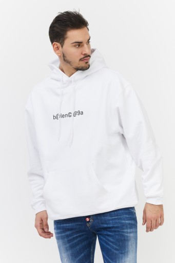 BALENCIAGA Белая мужская толстовка с капюшоном и логотипом М.