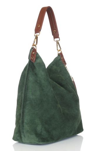 VERA PELLE Итальянская замшевая зеленая сумка BAG Натуральная кожа ZJ15