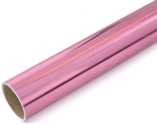 Folia florystyczna do pakowania Satyna 50cmx8m Metaliczna Blada Różowa Sab2