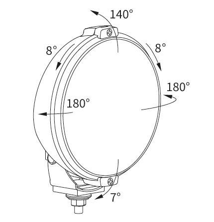 Прожектор галогенный RING LED 12В 183мм хром 2 шт LE9