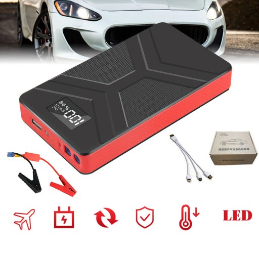 МОЩНЫЙ ПУСКНОЙ СТАРТЕР-БУСТЕР POWERBANK 10000MAH LED
