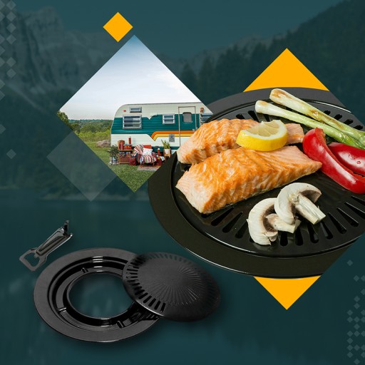 ALPEN CAMPING inox ТУРИСТИЧЕСКАЯ ГАЗОВАЯ ПЛИТА с ГРИЛЕМ, 4 ГАЗОВЫХ КАРТРИДЖА