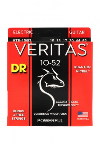 СТРУНЫ ДЛЯ ЭЛЕКТРИЧЕСКОЙ ГИТАРЫ DR VTE 10-52 VERITAS
