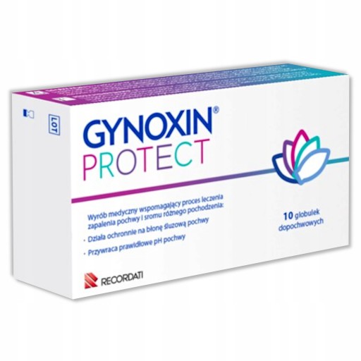 Gynoxin Protect, globulki dopochwowe, ochrona błony śluzowej pochwy, 10szt.
