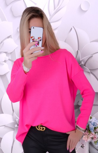 Самый красивый свитер модный Fuchsia Hot Sweater Neon Pink Pink Gift 622