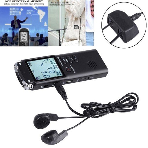 АУДИО-ДИКТОФОН USB MP3-ПЛЕЕР 16 ГБ ЖК-ЭКРАН