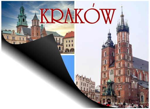 Magnes na lodówkę pamiątka z Krakowa magnesy Kraków regionalne widokówka K2