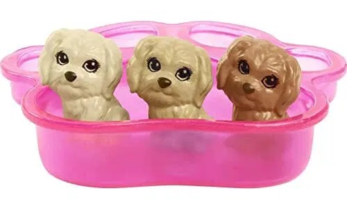 КУКЛА BIRTH OF DOGS с собачками + АКСЕССУАРЫ HCK76 MATTEL