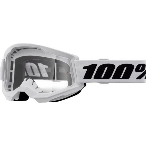 ОЧКИ 100% STRATA 2 YOUTH БЕЛЫЙ ЦВЕТ БЕЛЫЙ/ЧЕРНЫЙ ПРОЗРАЧНОЕ СТЕКЛО