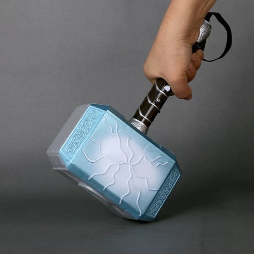 Młot THORA świecący Avengers Mjolnir dźwięk światło młotek replika 24h z PL