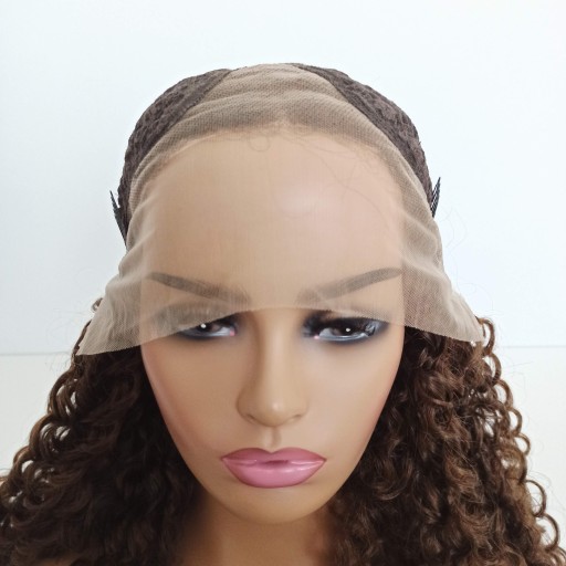 Парик LACE FRONT Коричневый афро вьющийся + БЕСПЛАТНАЯ шапочка