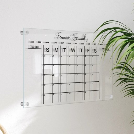 Acrylic Calendar Wall Calendar Clear Whiteboard for Wall White Boards