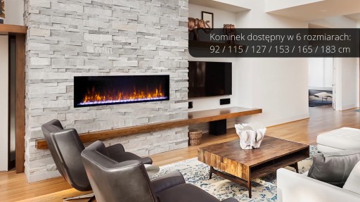 KOMINEK ELEKTRYCZNY LED BEZ FUNKCJI GRZANIA AFLAMO PRIDE S183 ŚCIENNY 183CM