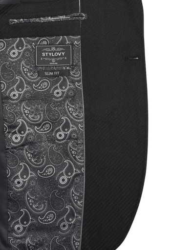 Czarna elegancka marynarka meska stylovy - 48