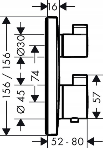 HANSGROHE zestaw podtynkowy czarny mat TERMOSTAT