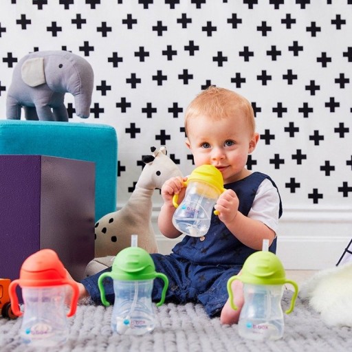 Бутылка для воды B.box для детей - чашка-поильник с трубочкой 240 мл малина BPA FREE