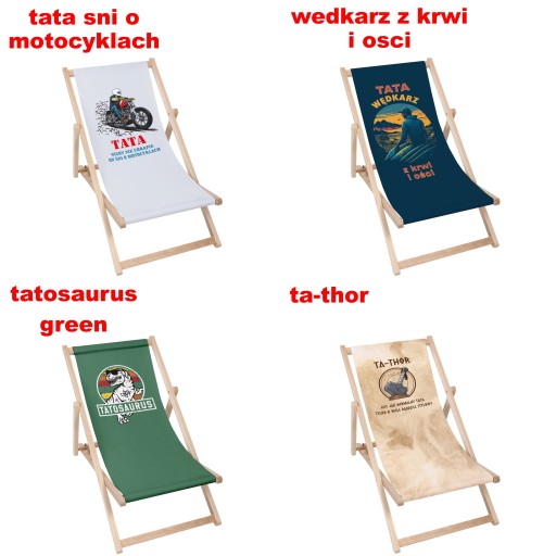 Leżak Drewniany Ogrodowy Tata Galaxy Pomysł na Prezent z Okazji Dnia Taty
