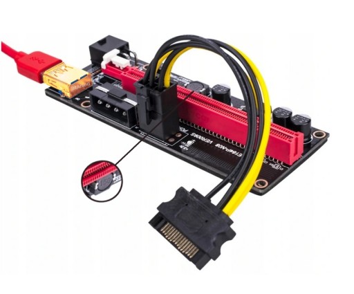RISER 009S GOLD USB3.0 PCI-E PCI 1x-16x SATA TAPE