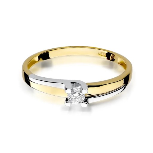 Кольцо W-246 0,12CT Diamond Yellow Gold 585