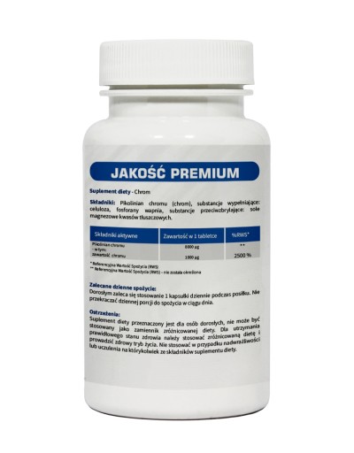 Chromium chrom 1000 µg - 120 tabletek Zdrowsze i szybsze odchudzanie