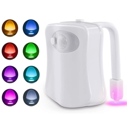 LAMPKA LED DO WC DO TOALETY ŚWIATEŁKO NA NOC CZUJNIKRUCHU ŚWIATŁA