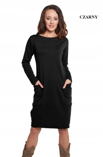 Платье для беременных и кормящих оверсайз, черное L/XL