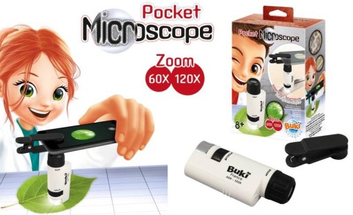 Mikroskop kieszonkowy z uchwytem na telefon Buki