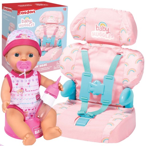 АВТОКРЕСЛО ДЛЯ КУКЛ БЕБИ HUGGLES + НОВОРОЖДЕННАЯ КУКЛА 30 СМ