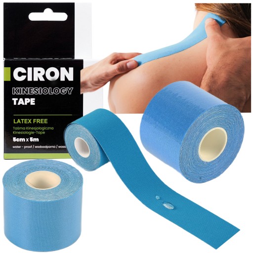 Кинезио тейп TEJPY CIRON patches 5м СИНИЙ кинезио тейп