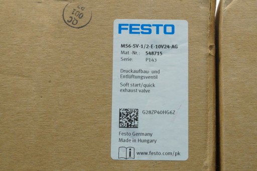 Soft-Start Festo MS6-SV-1/2-E-10V24-AG клапан