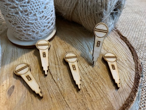 Деревянные микрофона Микрофона Декупаж музыкальный атрибут Scrapki Set 5 PCS
