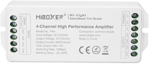 RGBW УСИЛИТЕЛЬ 15А MILIGHT PA4 для СВЕТОДИОДНЫХ ЛЕНТ