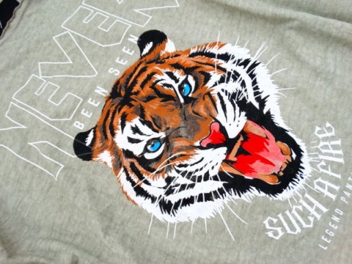 Итальянская футболка OMBRE TIGER хаки оливковый тигр