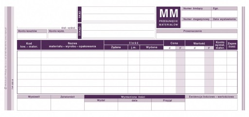 ПЕЧАТЬ 355-8 ДВИЖЕНИЕ МАТЕРИАЛА ММ DL MIP