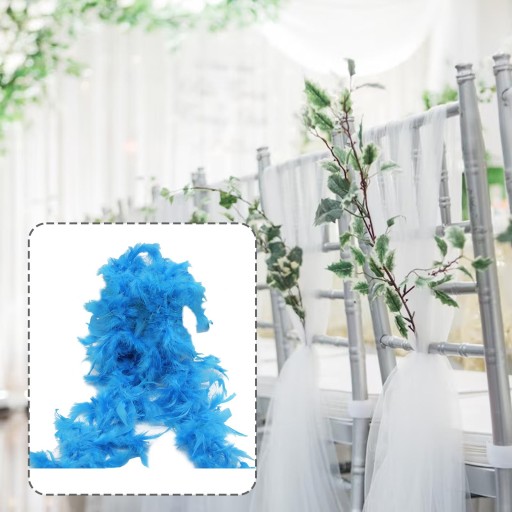 .Costume Boa Feather Boa for Dancing Wedding Blue